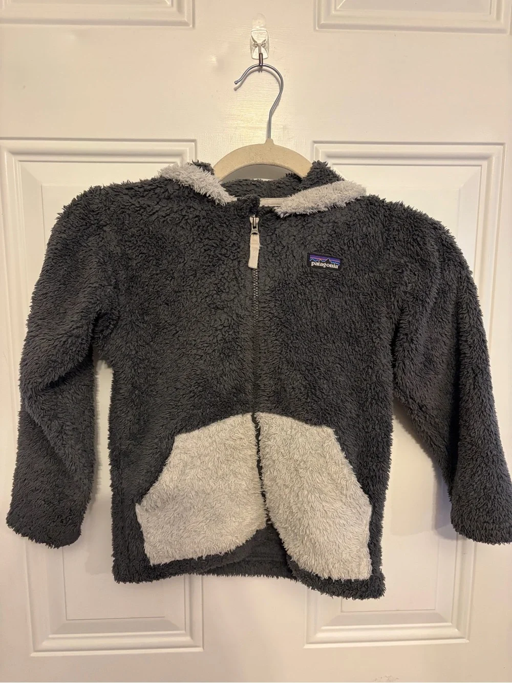 Patagonia Furry Friends Grey Hooded Fleece Jacket 5T